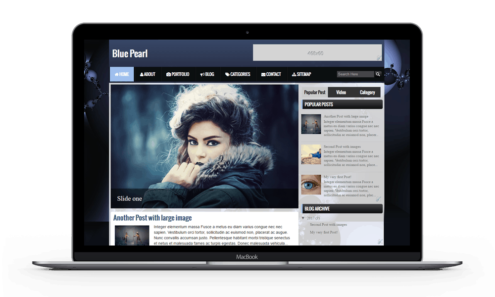 Preview of the Blue Pearl Blogger template