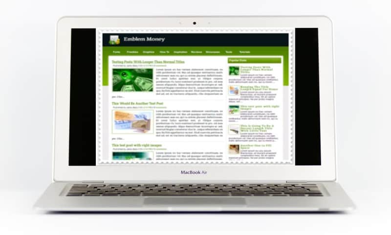 Preview of the Emblem Money Blogger template
