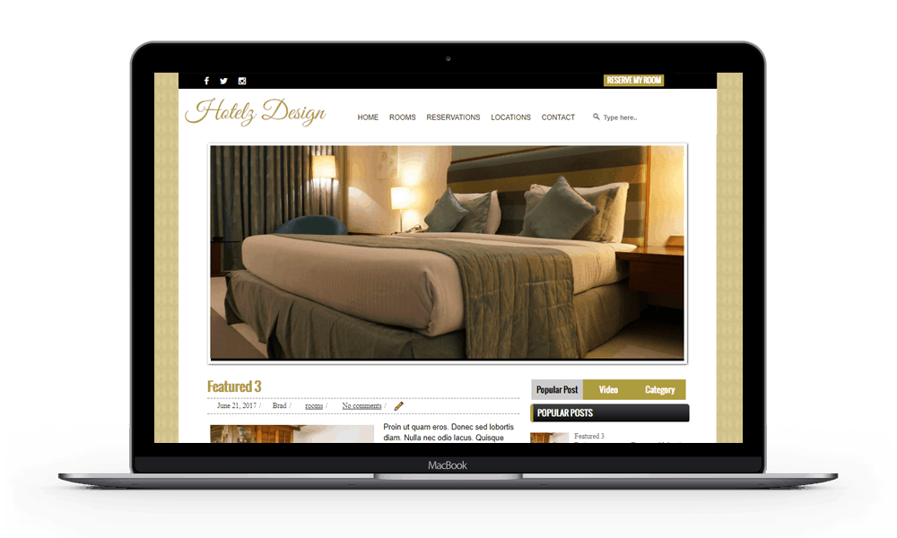 Preview of the Hotelz Design Blogger template