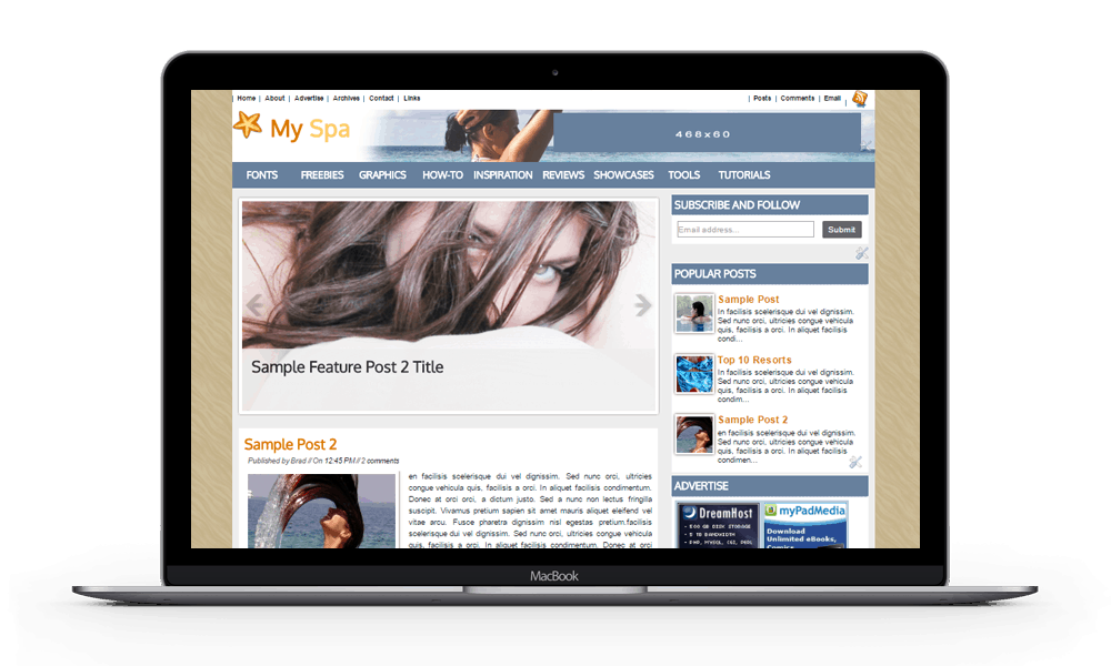 Preview of the My Spa Blogger template