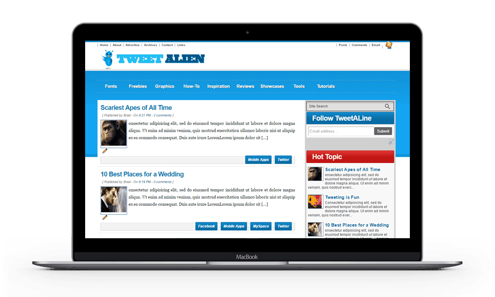 Preview of the Tweet a Line Blogger template